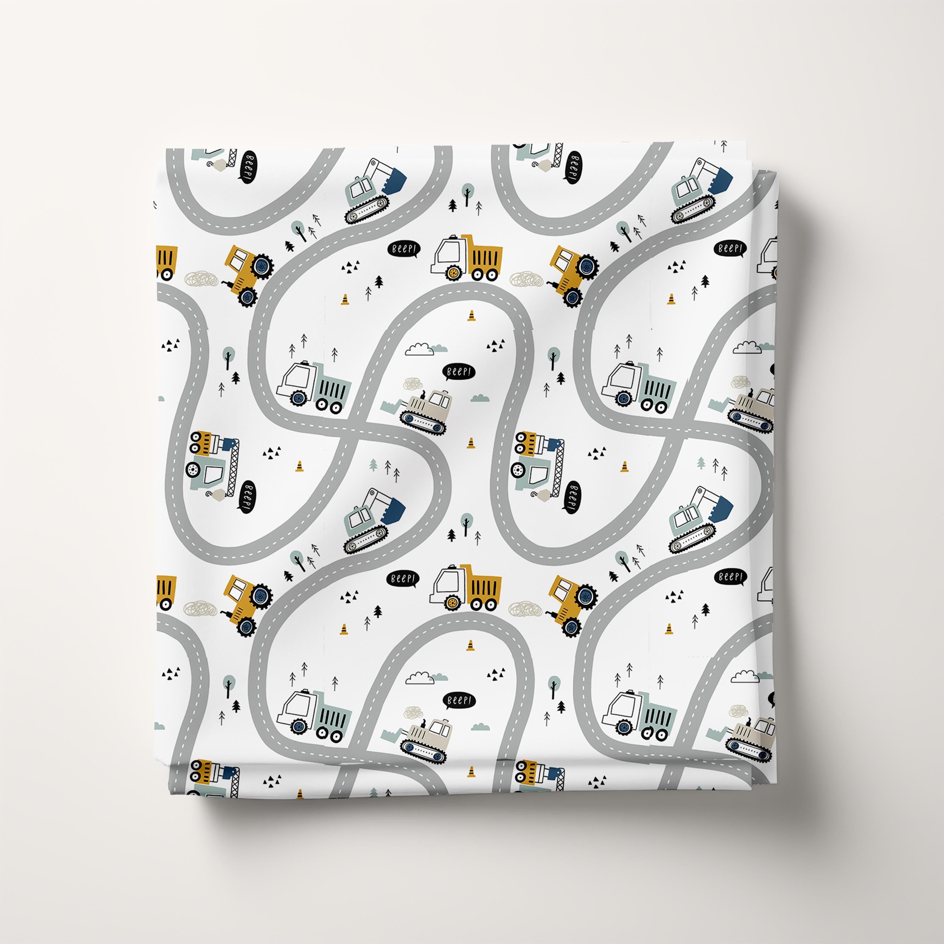 Vehicle Road Map 100% Cotton Fabric
