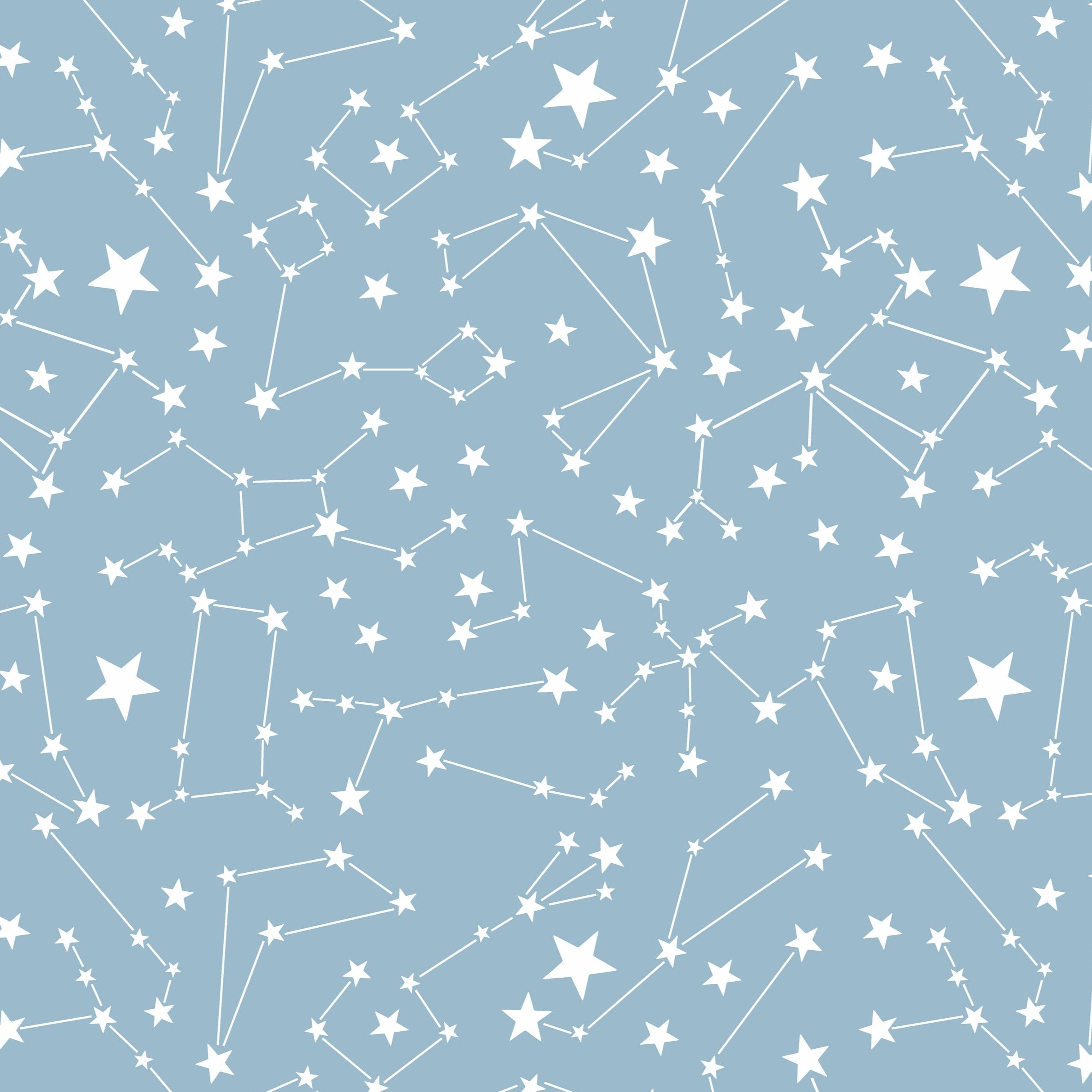 blackout lined children's bedroom and nursery curtains, blue and white constellations.