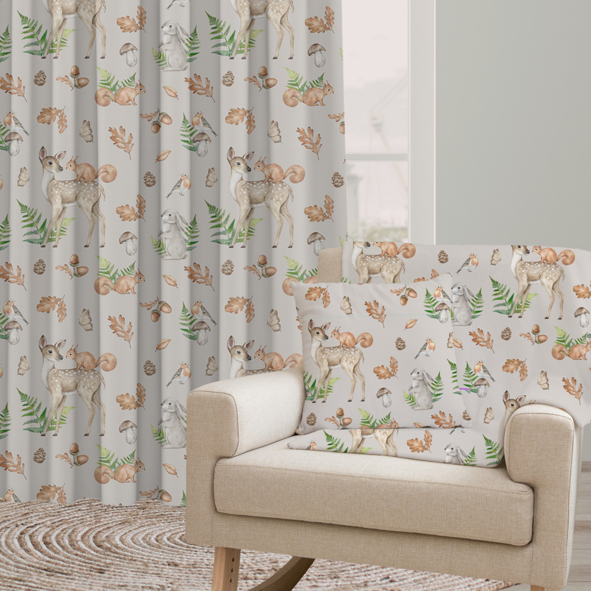 Countryside Animals Cushion Cover