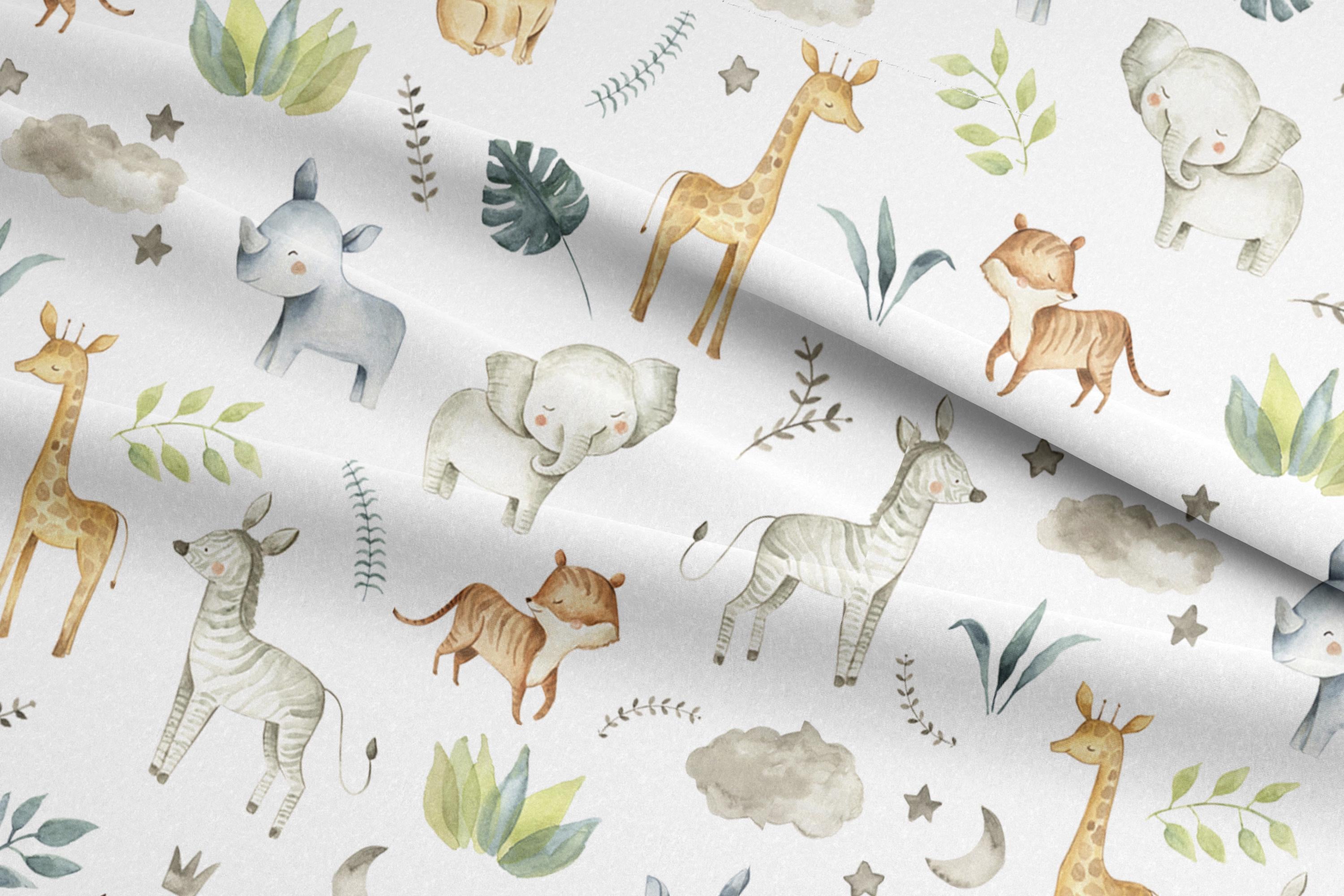 Safari Baby Animals 100% Cotton Fabric