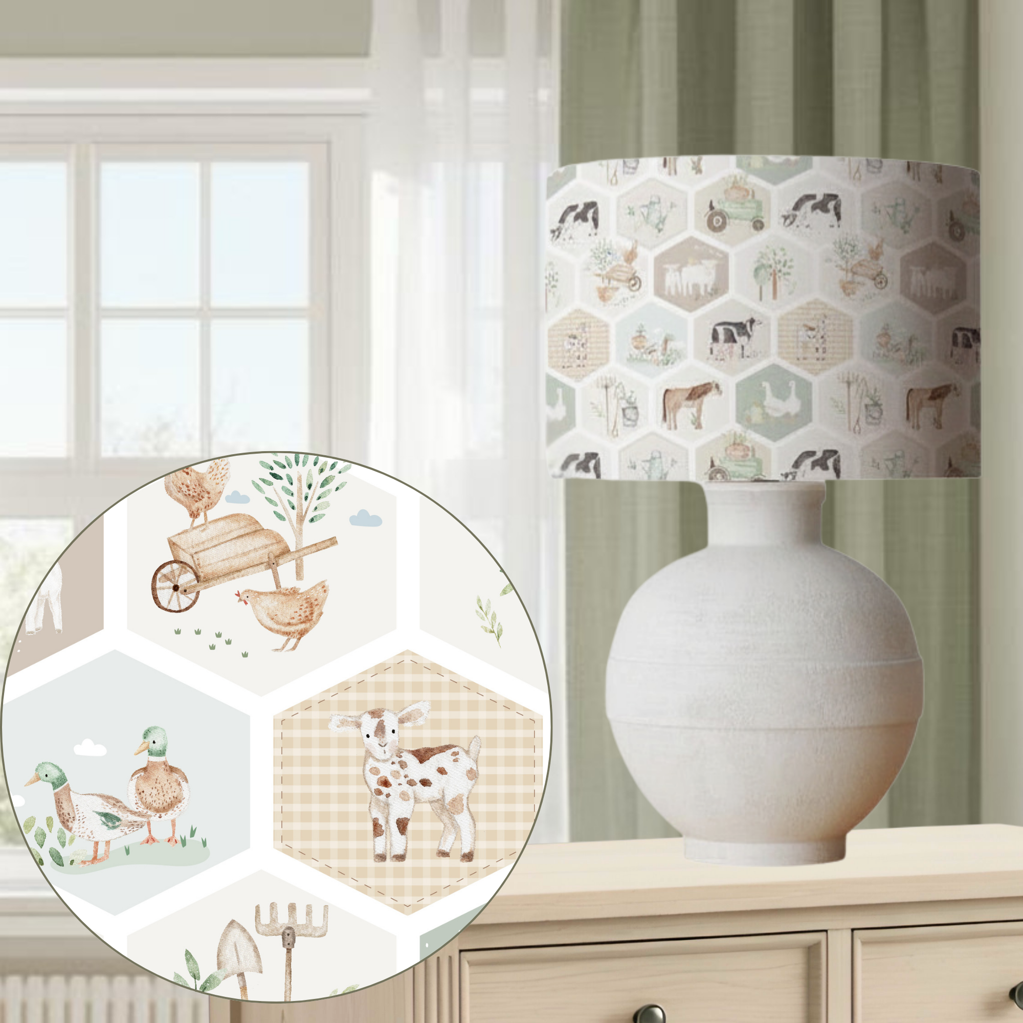 Farm Quilt Lampshade