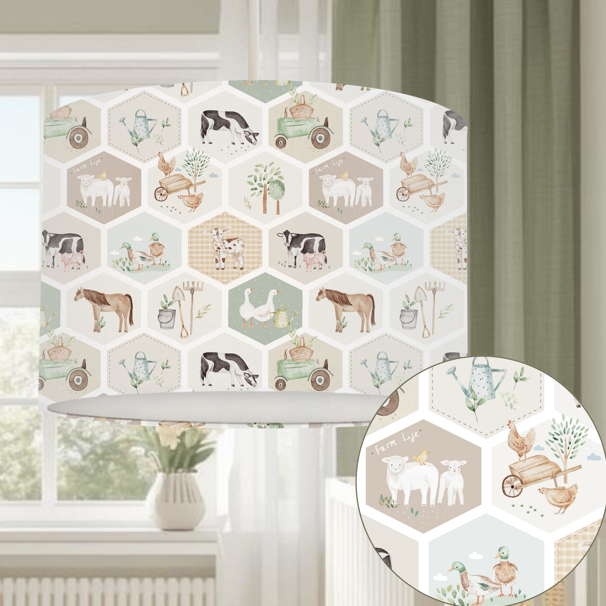 Farm Quilt Lampshade