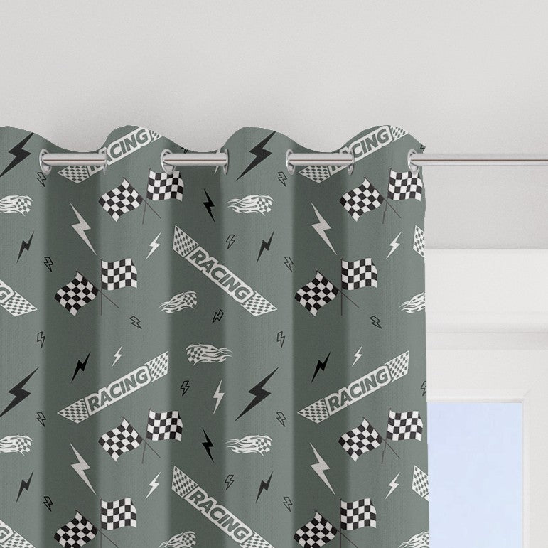 Racing Theme Blackout Lined Curtains