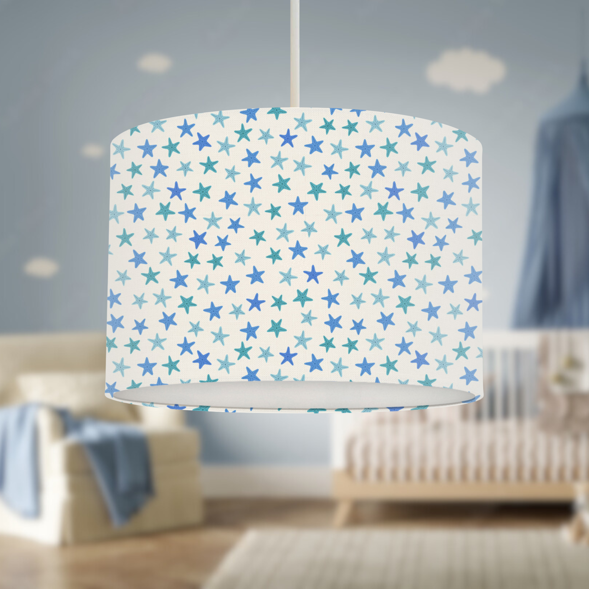 Starfish Lampshade, Blue
