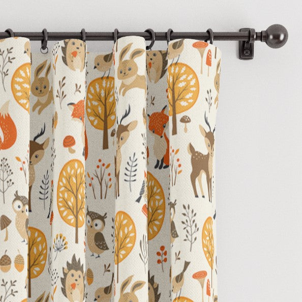 Woodland Creatures Blackout Lined Curtains