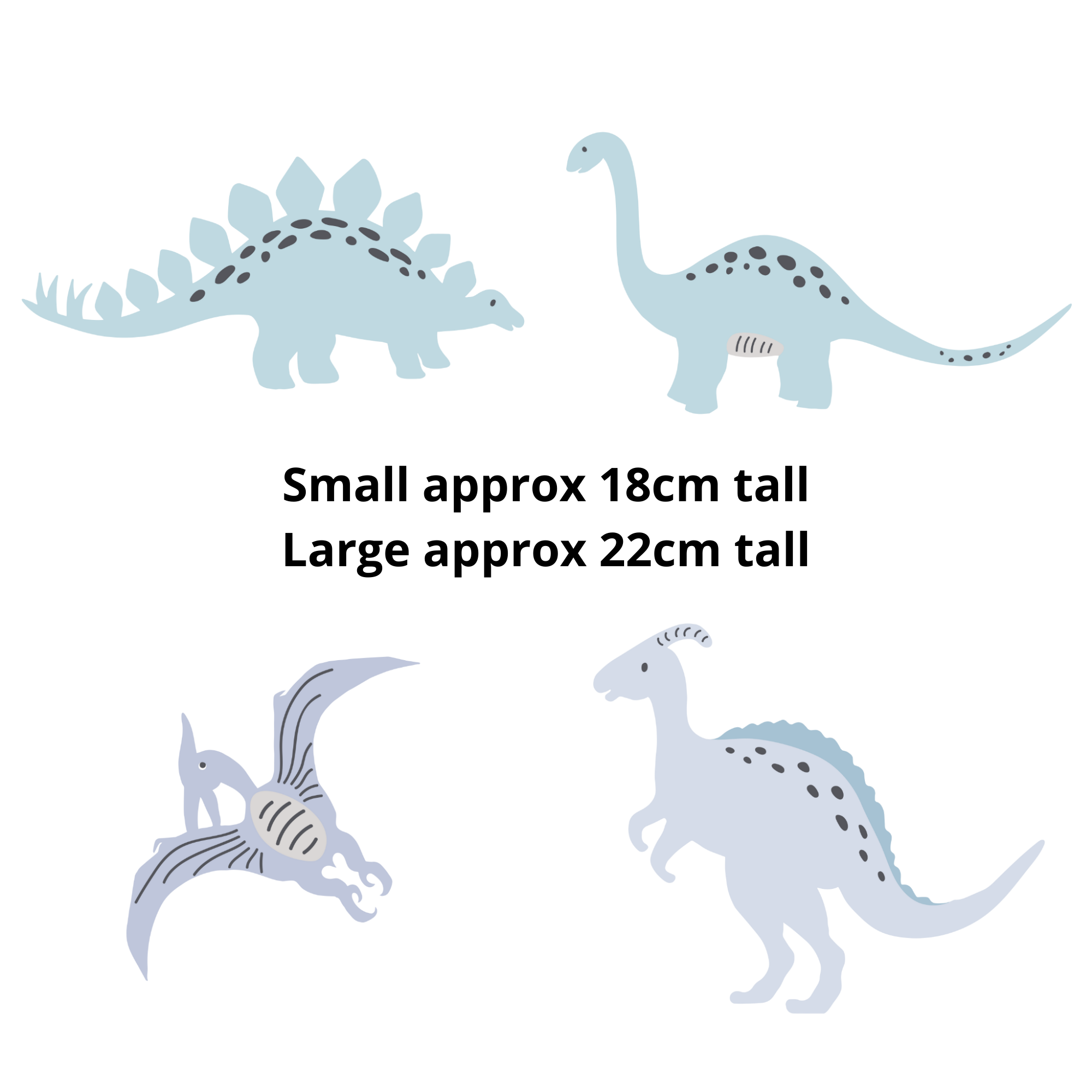 Light blue dinosaurs wall sticker decals. Big Little Bedrooms. Free Shipping.