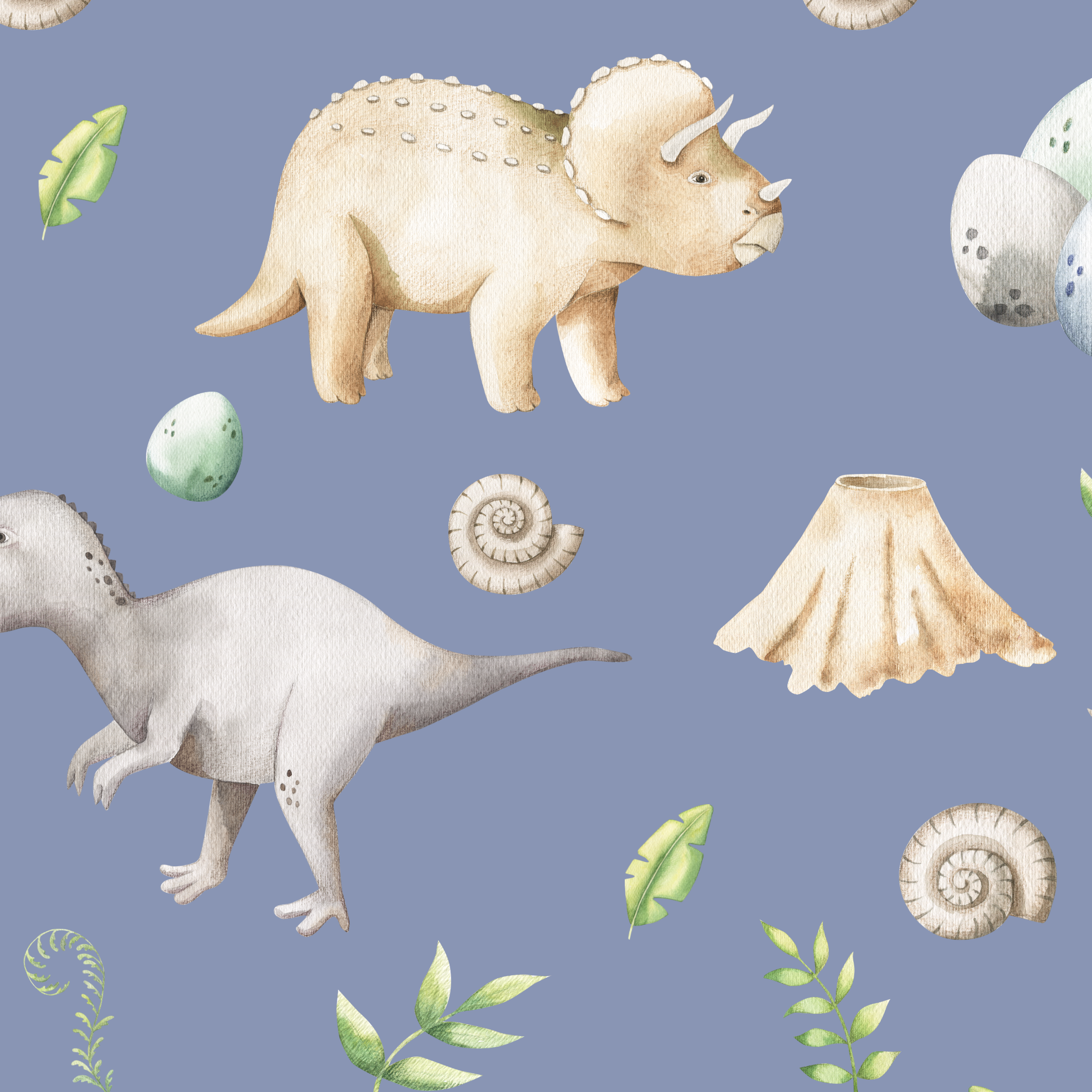 Blackout lined children's bedroom and nursery curtains featuring watercolour dinosaurs on a petrol blue background. Made to measure curtains, custom made to your exact requirements by our professionally trained curtain maker.