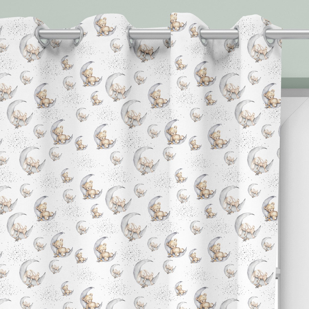 Bedtime for baby and bear curtains, white freeshipping - Big Little Bedrooms