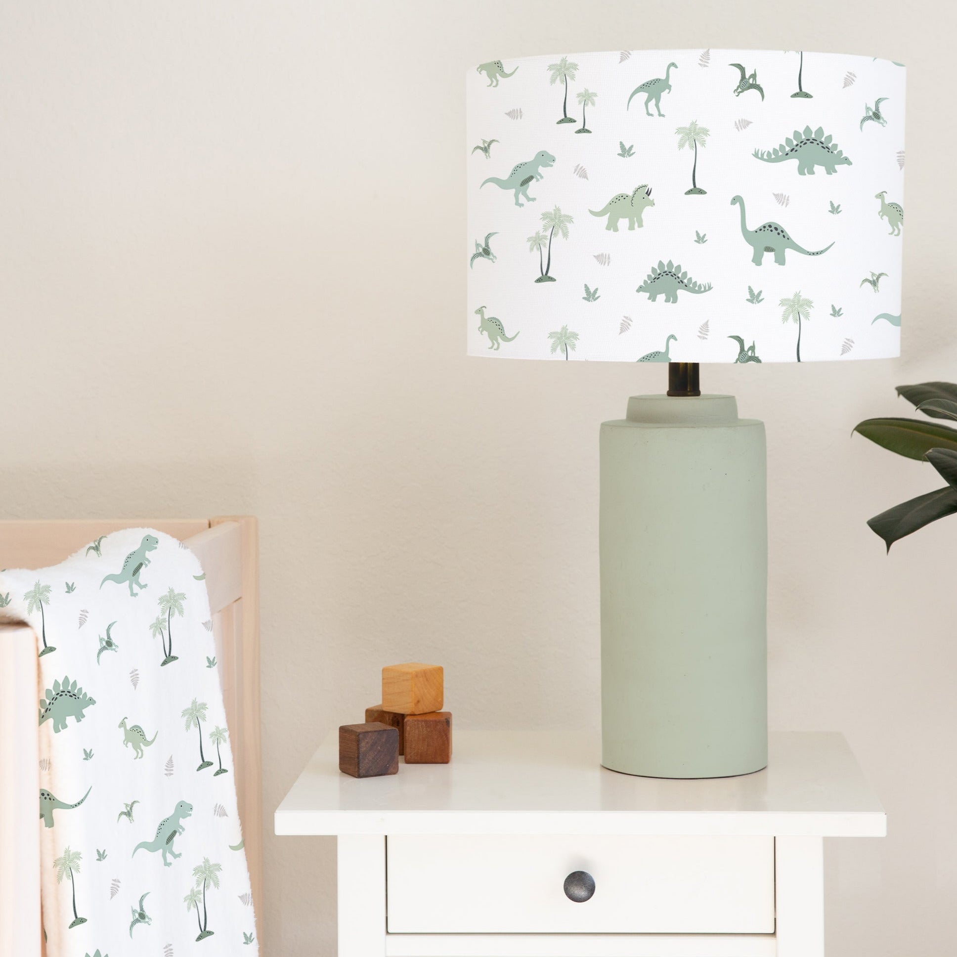 Green dinosaur children's bedroom nursery lampshade