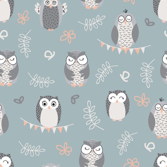 Owl print, children's bedroom and nursery décor, green. Big Little Bedrooms. Free Shipping.