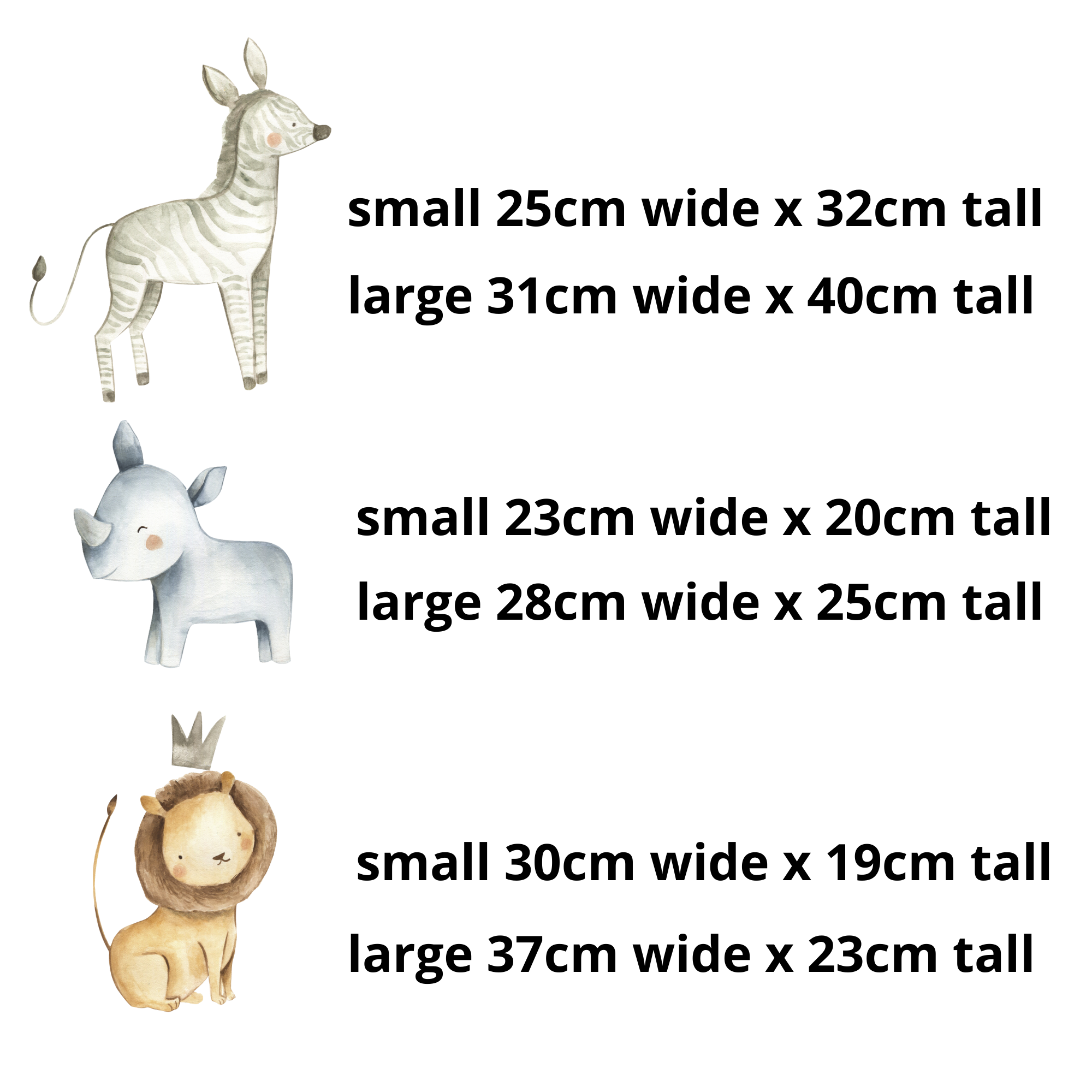 Safari baby animals childrens bedroom and nursery wall stickers. Big Little Bedrooms. Free Shipping.