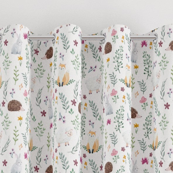 Woodland foxes, bunny rabbits and hedgehogs children's bedroom and nursery decor.