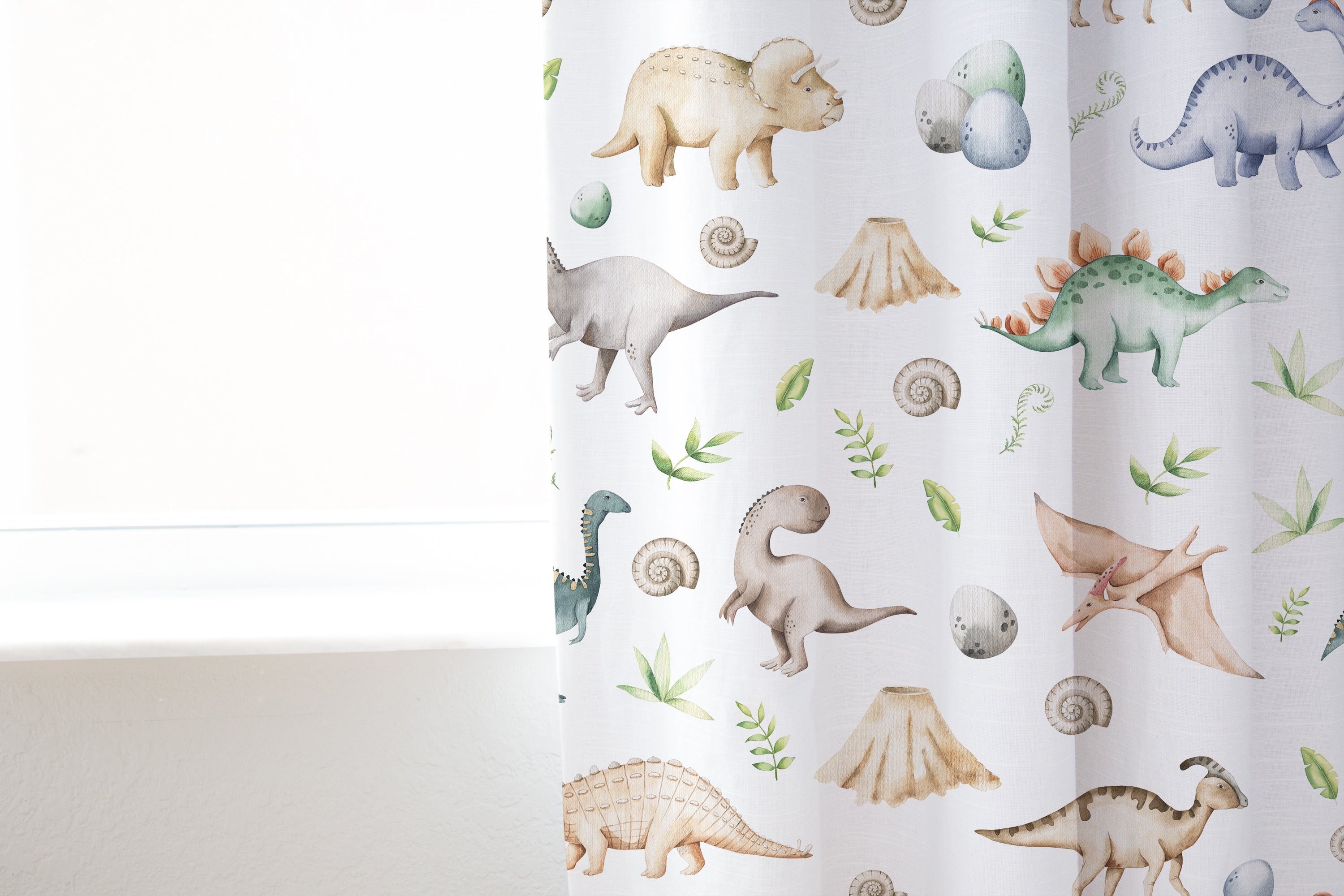 Watercolour dinosaurs gender neutral children'd bedroom and nursery decor. 