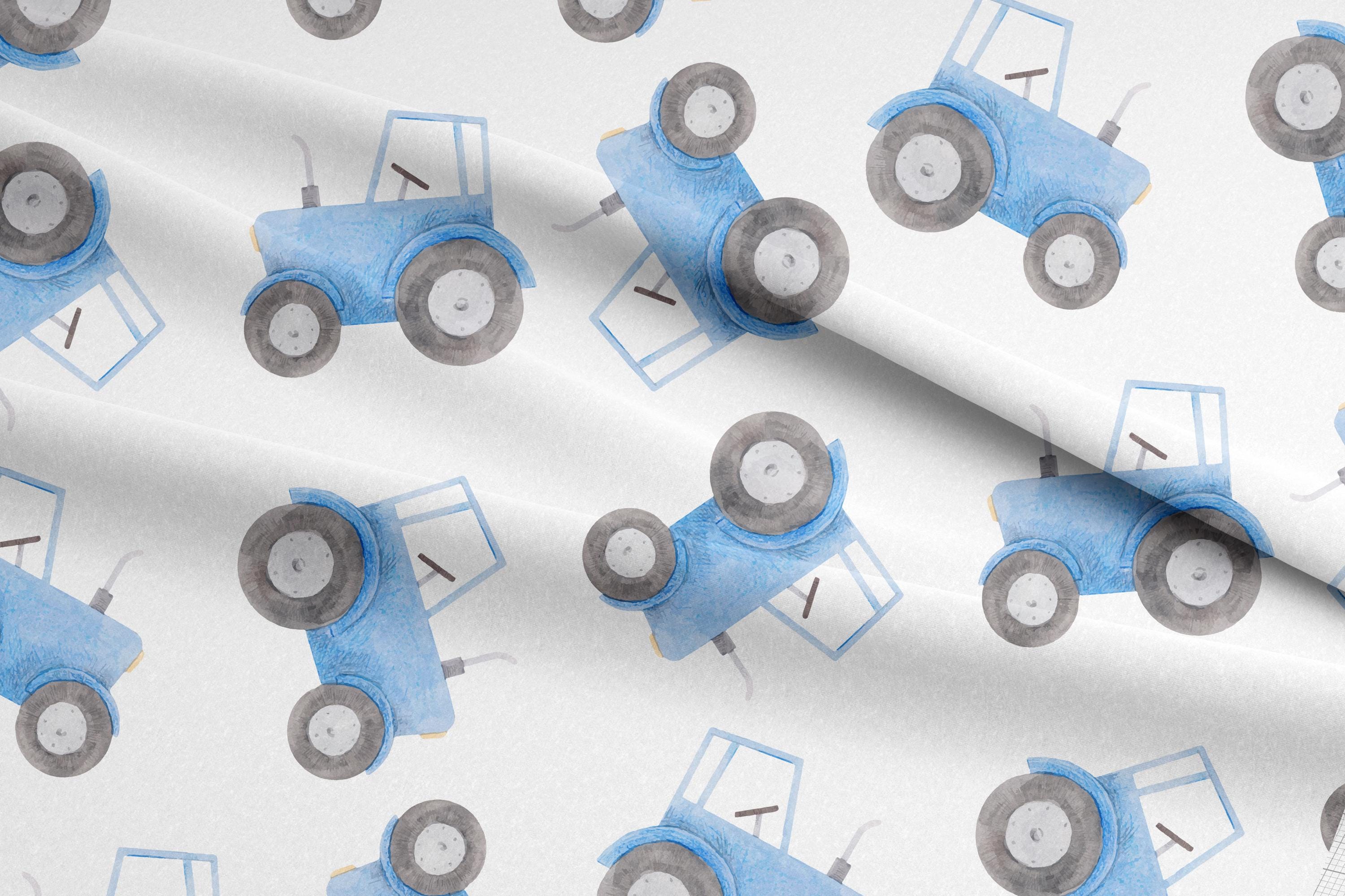 Blue Tractor 100% Cotton Fabric
