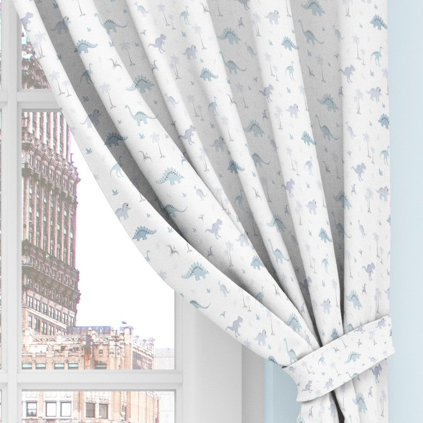 Dinosaurs Blackout Lined Curtains, Blue