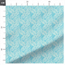 Palm Leaves on Blue 100% Cotton Fabric