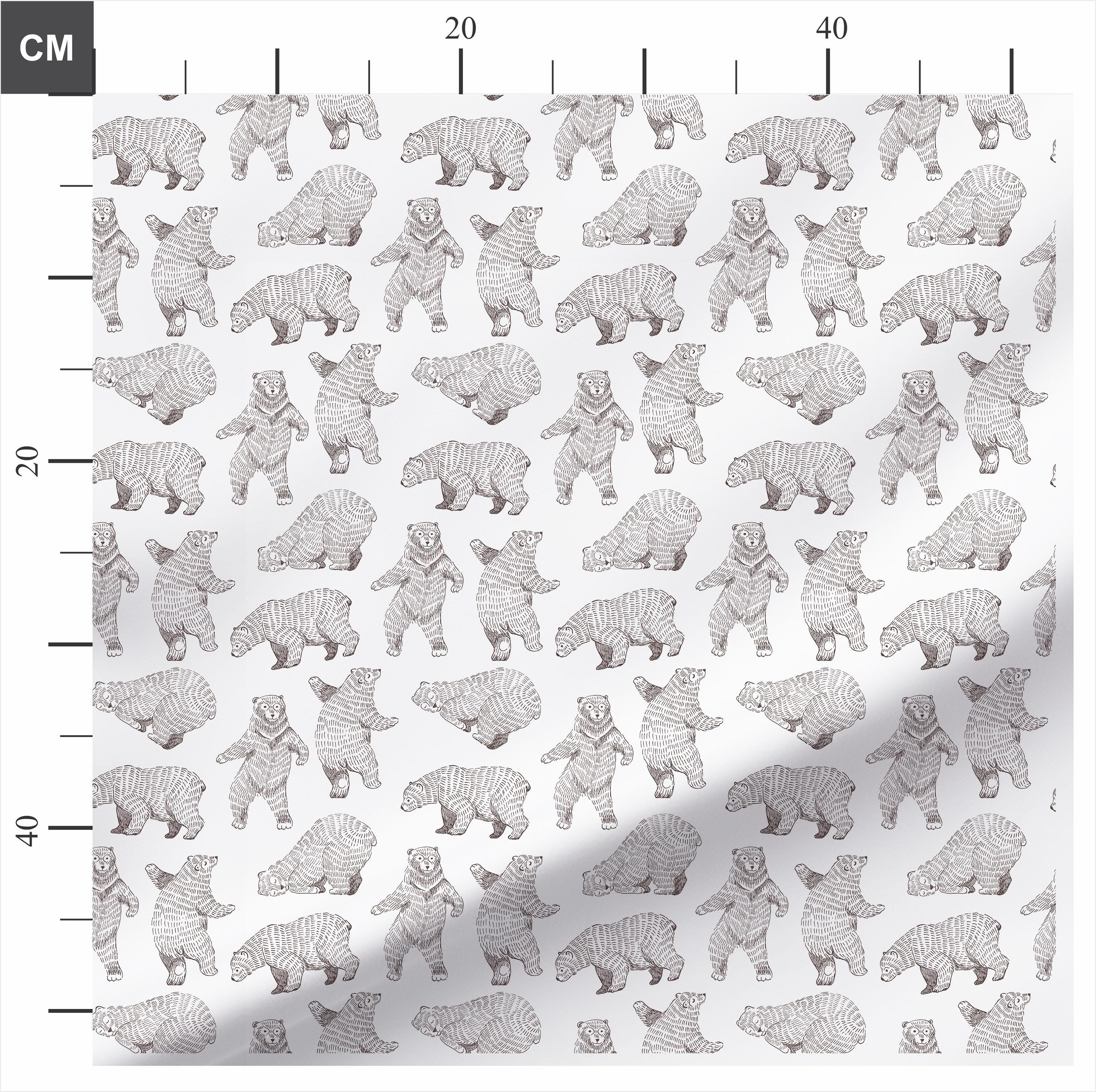 Dancing Brown Bears 100% Cotton Fabric