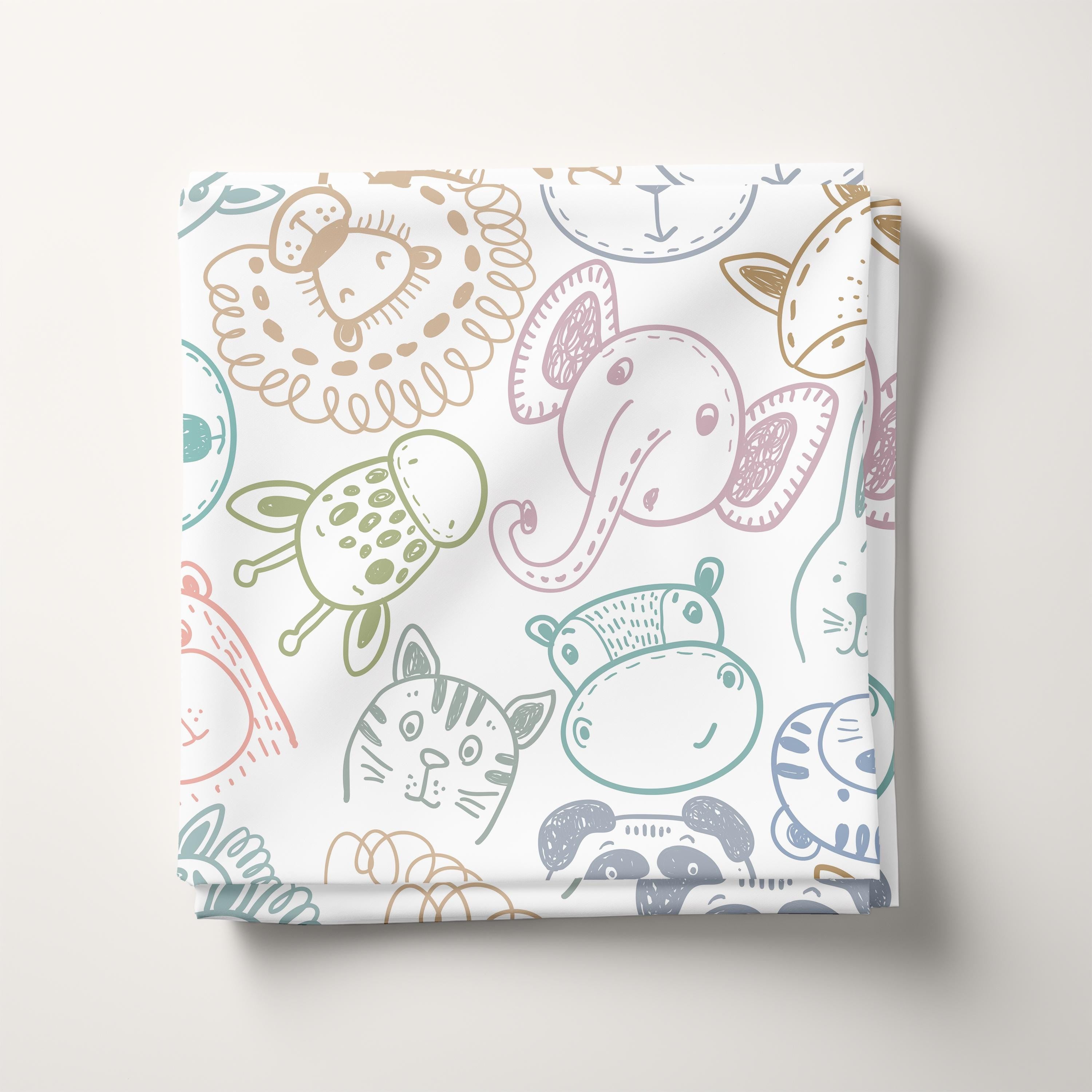 Animal Outlines 100% Cotton Fabric