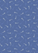Lewis and Irene Light Years Glow in the Dark Shooting Stars, Blue 100% Cotton Fabric