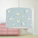 Duck Family Lampshade, Blue, Nursery Children's Bedroom, Drum Ceiling Lamp Light Shade