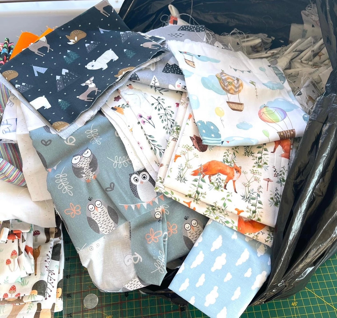 Children's novelty cotton fabric 500g offcut bags