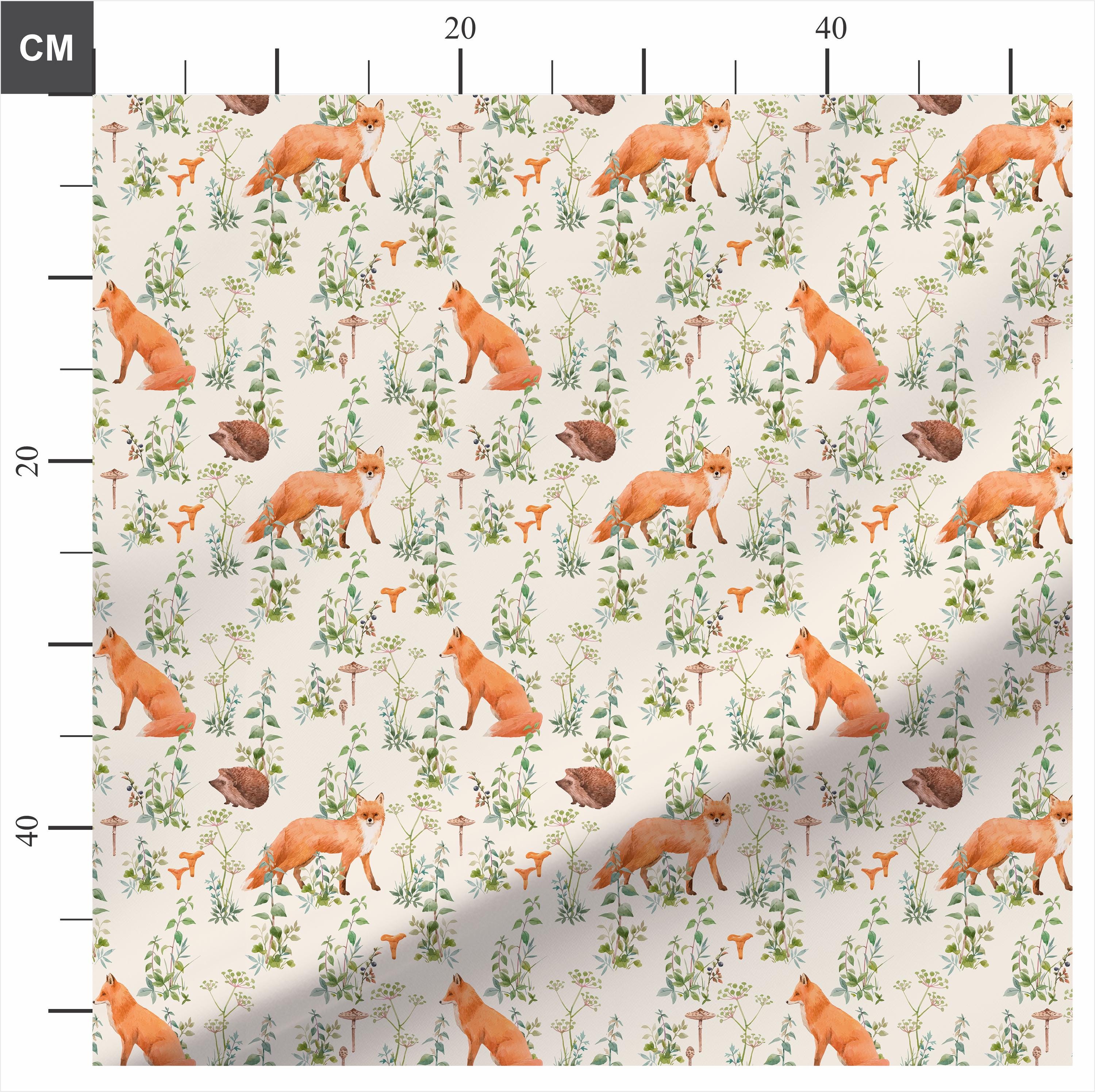 Woodland Fox and Hedgehogs 100% Cotton Fabric