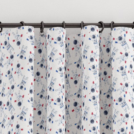 Astronaut blackout lined curtains, pencil pleat or eyelet, freeshipping - Big Little Bedrooms
