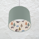 Lined Bear Hug Children's Bedroom and Nursery Ceiling Lampshade, Blue, Green and Terracotta