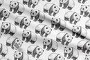 Monochrome Panda Bear 100% Cotton Fabric