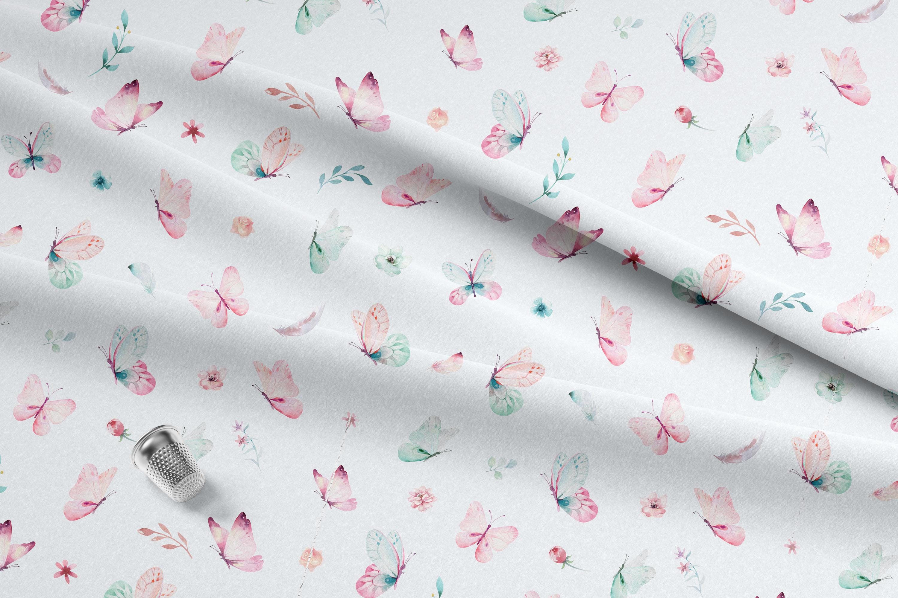 Pastel Butterflies 100% Cotton Fabric
