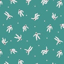 Makower Galaxy Space Men Teal Green 100% Cotton Fabric