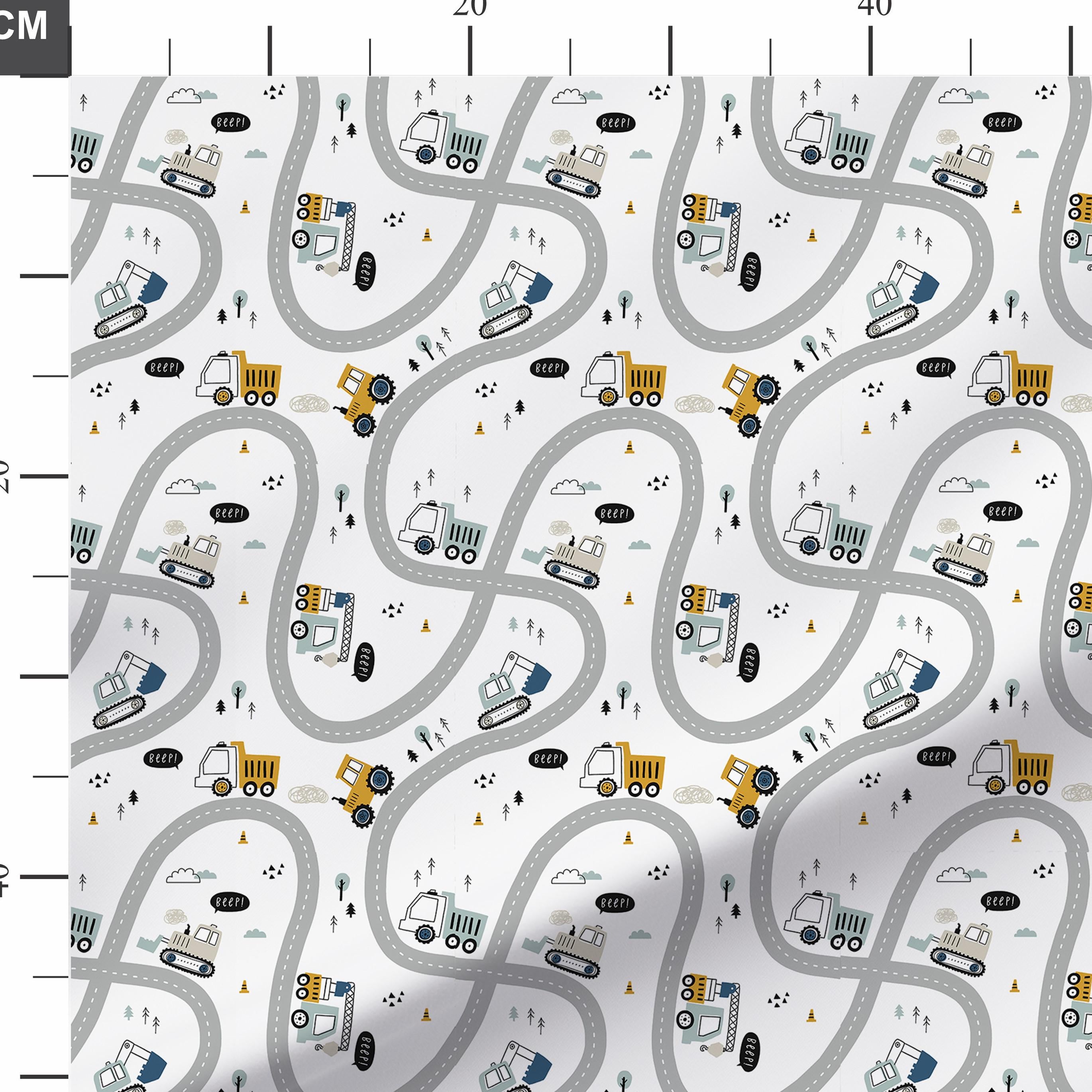 Vehicle Road Map 100% Cotton Fabric