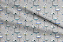 Lewis and Irene Light Years, Glow in the Dark Space City, Grey, 100% Cotton Fabric