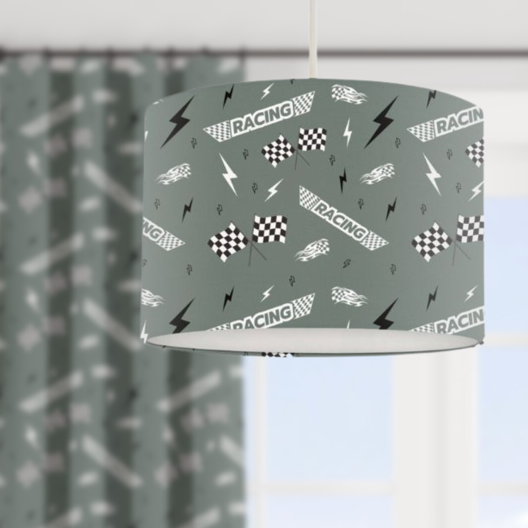 Racing Theme Blackout Lined Curtains