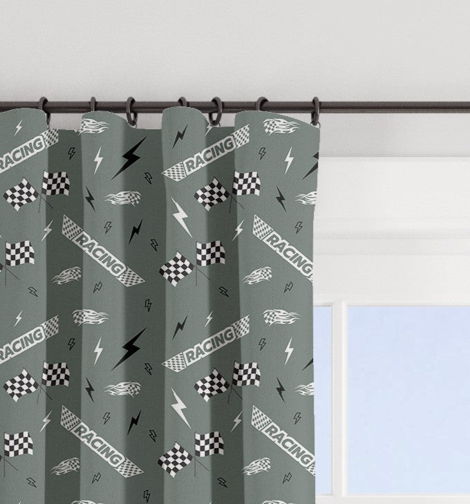 Racing Theme Blackout Lined Curtains