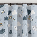 Cloud and Rainbow Blackout Lined Curtains, Blue