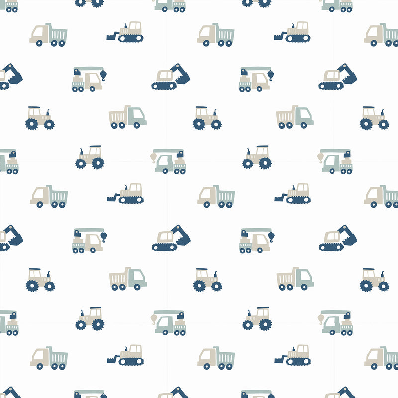 Mini Construction Vehicles Curtains freeshipping - Big Little Bedrooms