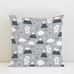 Mountains and Teddy Bears cushion, Grey freeshipping - Big Little Bedrooms