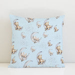 Bedtime for Bunny and Bear cushion, Blue freeshipping - Big Little Bedrooms