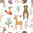 Woodland Animals cushion, White freeshipping - Big Little Bedrooms