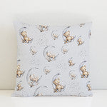 Bedtime for Bunny and Bear cushion, Grey freeshipping - Big Little Bedrooms
