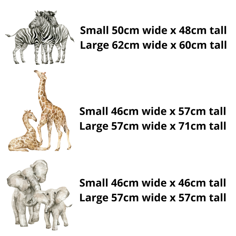 Safari animals wall stickers, unisex, Big Little Bedrooms, Free Shipping
