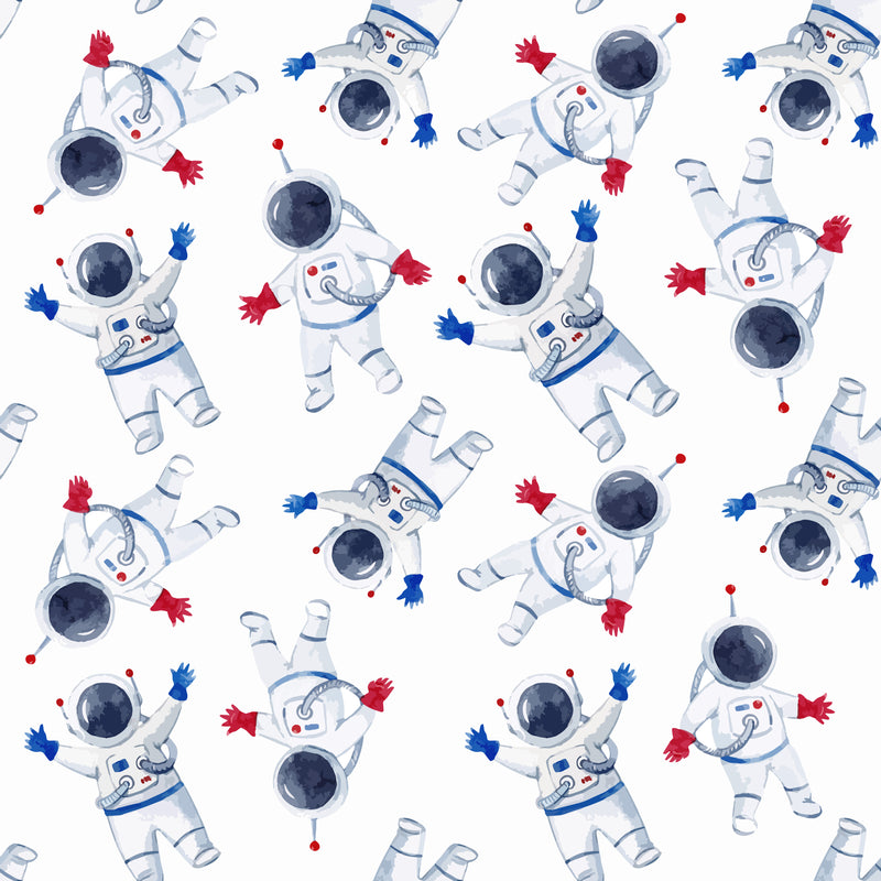 Astronaut Fitted Cot Bed Sheet, White freeshipping - Big Little Bedrooms