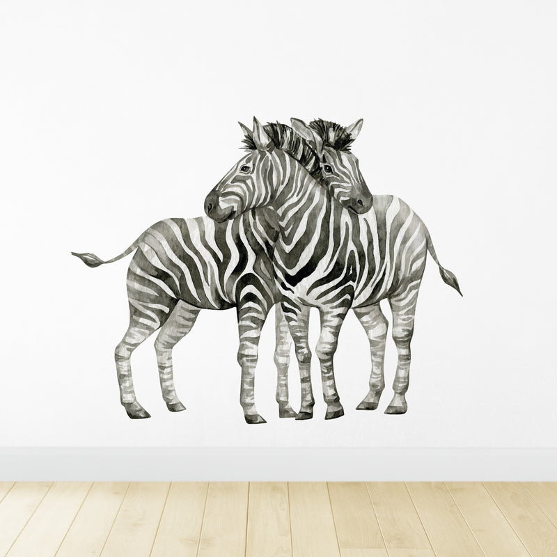 Zebra safari animals wall stickers, children's bedroom and nursery, gender neutral