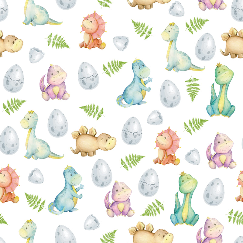 Baby Dinosaurs Fitted Cot Bed Sheet freeshipping - Big Little Bedrooms