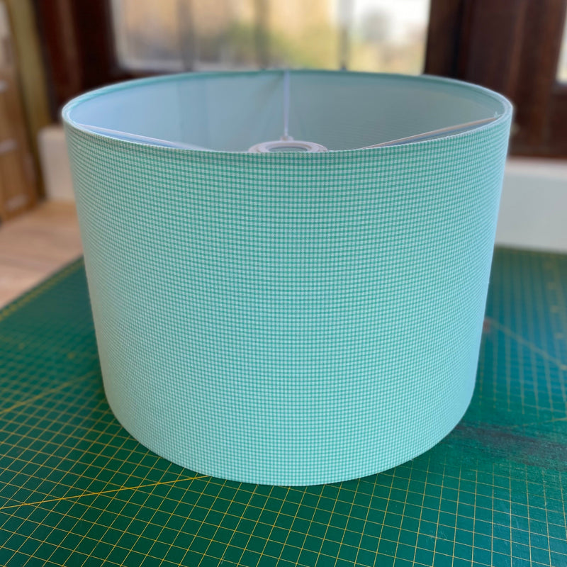 SALE Green gingham lampshade, 30cm