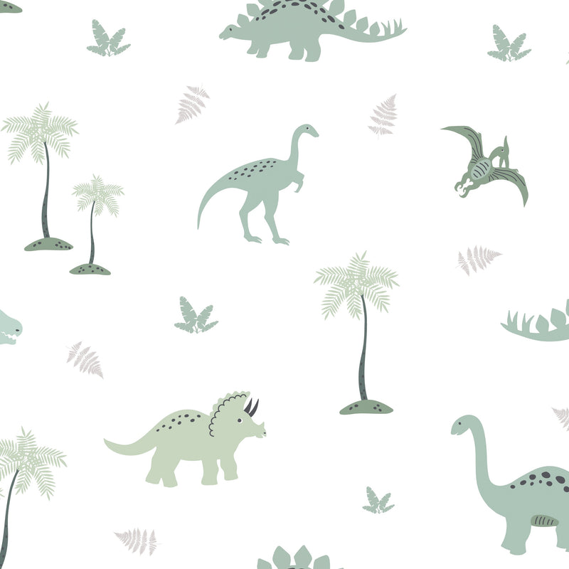 Green dinosaurs children's bedroom and nursery decor- Big Little Bedrooms- Free Shipping