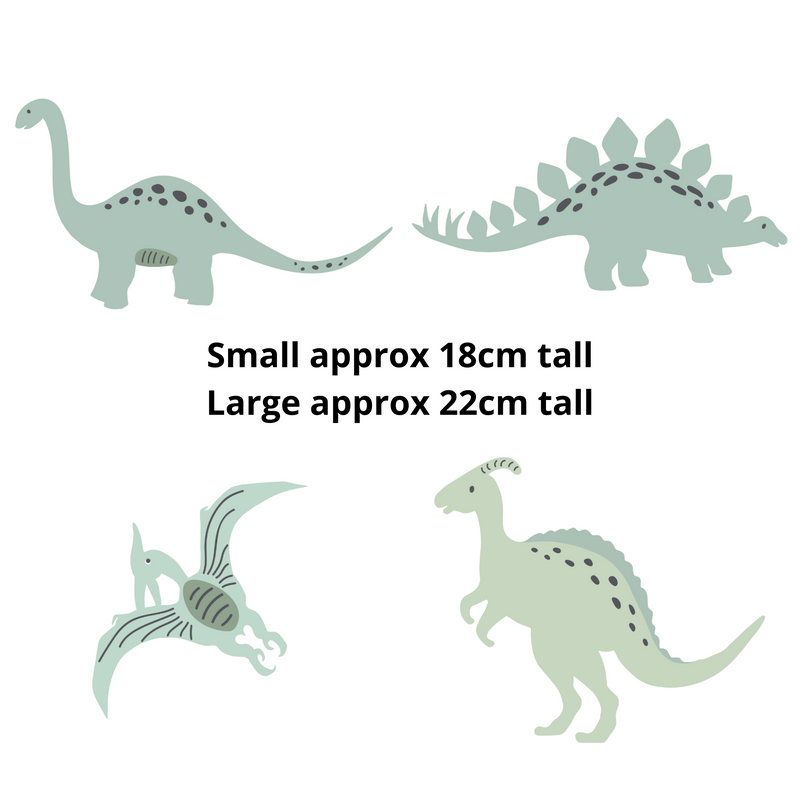 Green dinosaur children's bedroom and nursery wall decals