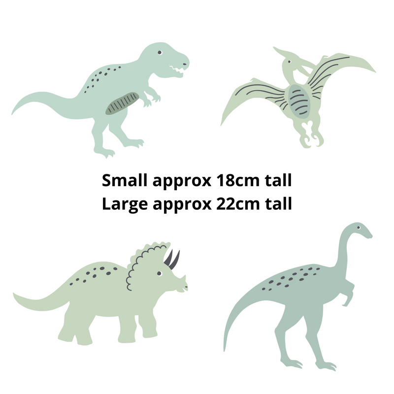 Children's bedroom and nursery wall stickers, dinosaurs, green