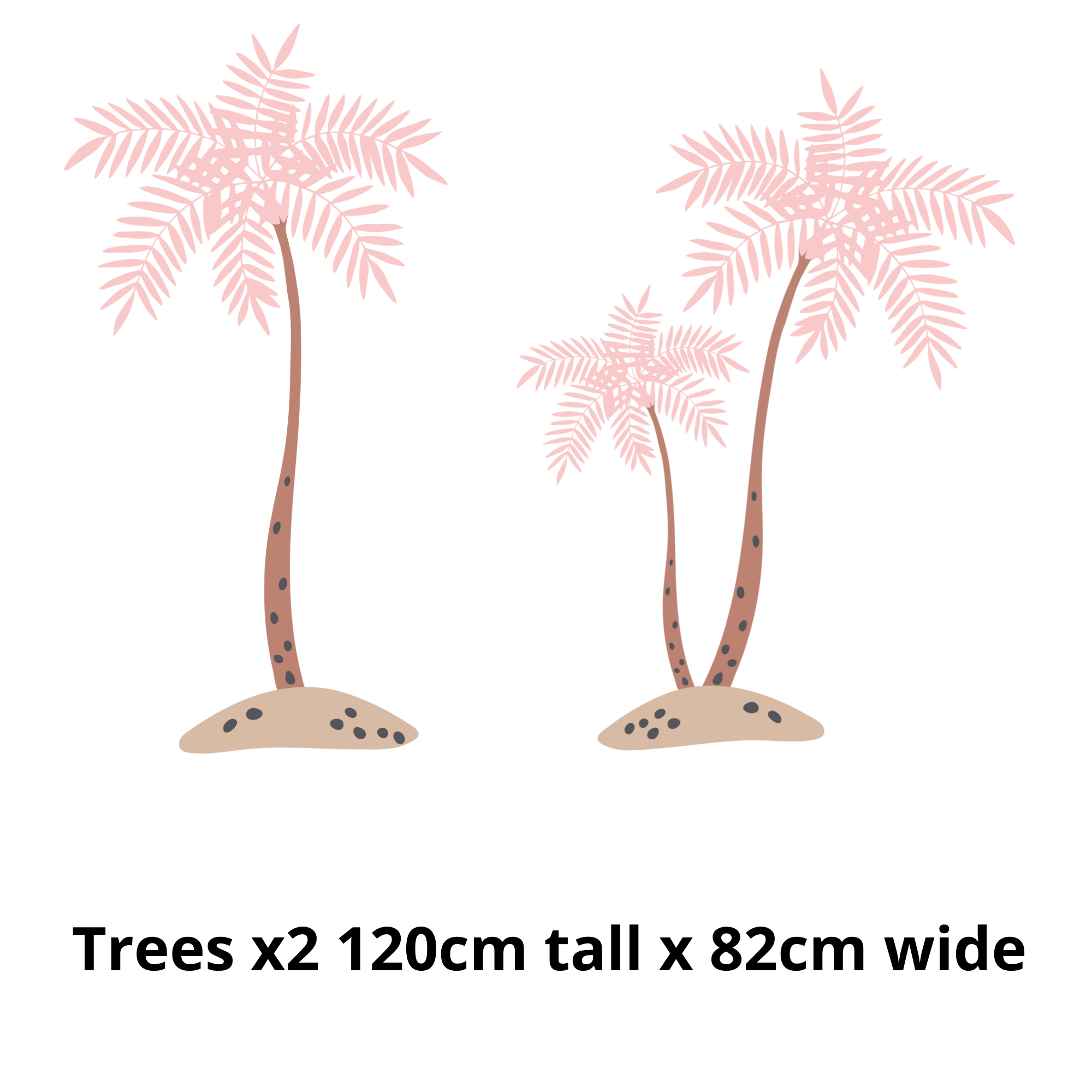 Pink palm tree childrens bedroom and nursery wall stickers